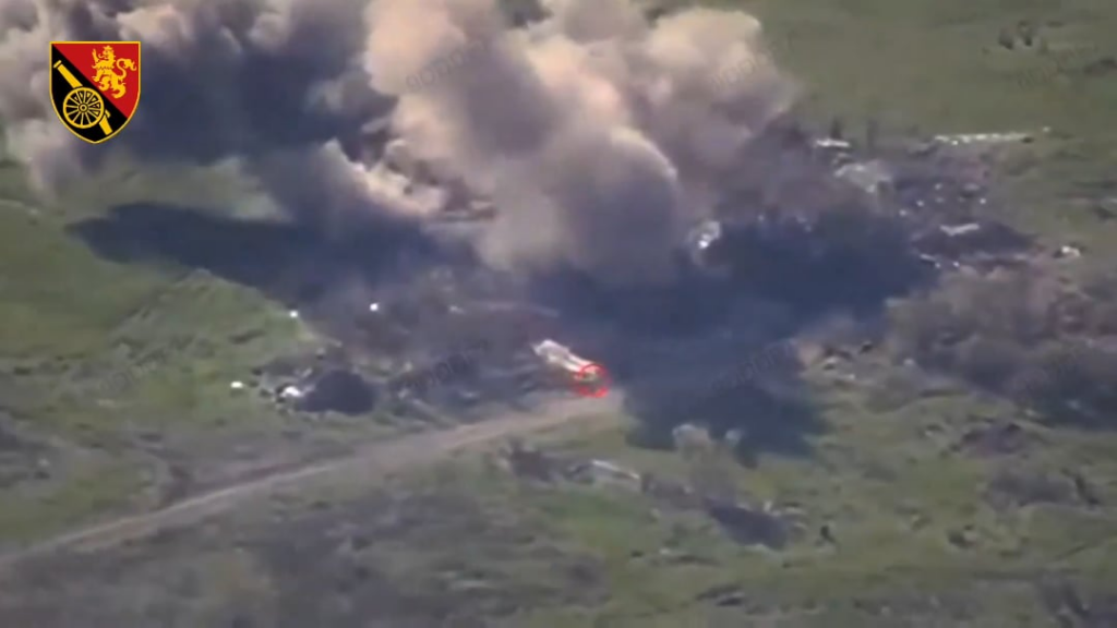 Das ukrainische Counter-Battery-Feuer zerstörte mehrere russische Haubitzen in Slovyansk-Richtung. Mai 2025, 45. Artillerie -Brigade.