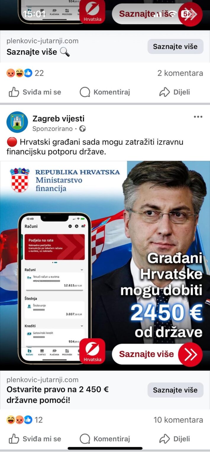 Falsche Werbung dh. Betrug auf Facebook