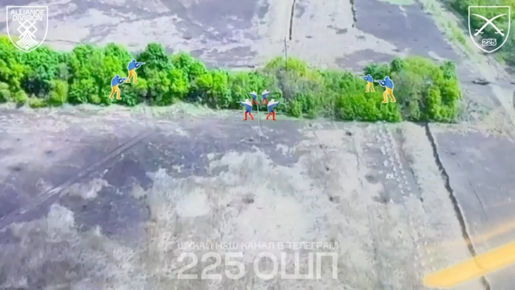Eine russische Infiltrationsgruppe wurde von den ukrainischen Kräften umkreist, die die Luftunterstützung aus der 414. UAS -Brigade "Madyars Birds" anrief, um die Feinde herauszunehmen. ["Alliance Division" Recon Group, 225th Assault Regiment, May 2025]