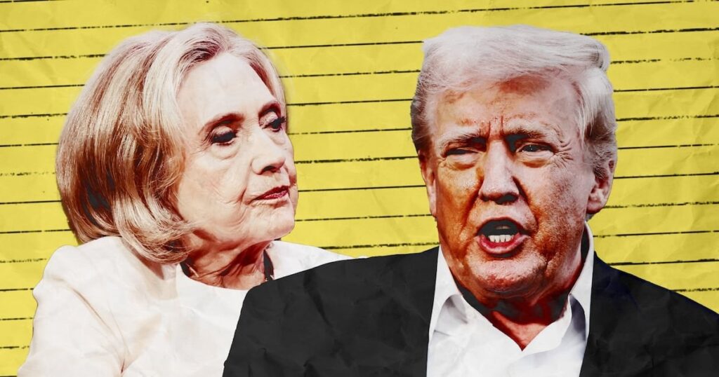 Trump veröffentlicht Video, in dem die Clinton den Tod von sieben Menschen orchestriert hat.