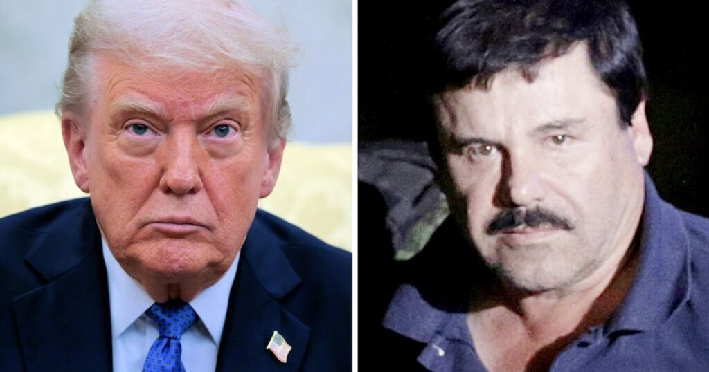 Trump schlug geheimes Deal mit El Chapos ‚Terroristen‘ Kartell – den Familienmitgliedern des berüchtigten Drogenlords „El Chapo“ ab, die Zugang zu den USA erhielten und den mexikanischen Präsidenten außerhalb des Guards fangen. Trump schlug geheimes Deal mit El Chapos 'Terroristen' Kartell - den Familienmitgliedern des berüchtigten Drogenlords „El Chapo“ ab, die Zugang zu den USA erhielten und den mexikanischen Präsidenten außerhalb des Guards fangen.
