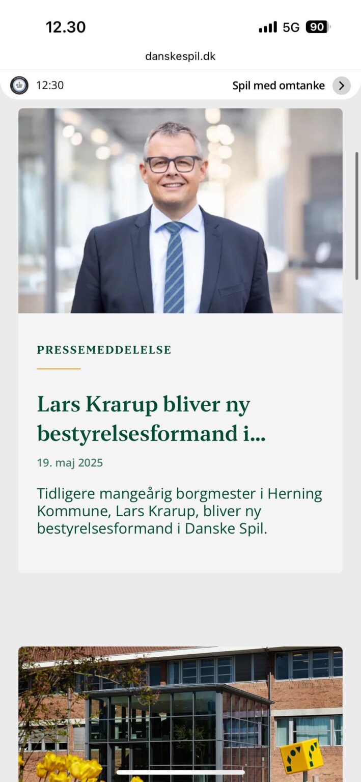 Der neue Vorsitzende des Verwaltungsrates von Danske Spil ist wieder ein Politiker Der neue Vorsitzende des Verwaltungsrates von Danske Spil ist wieder ein Politiker