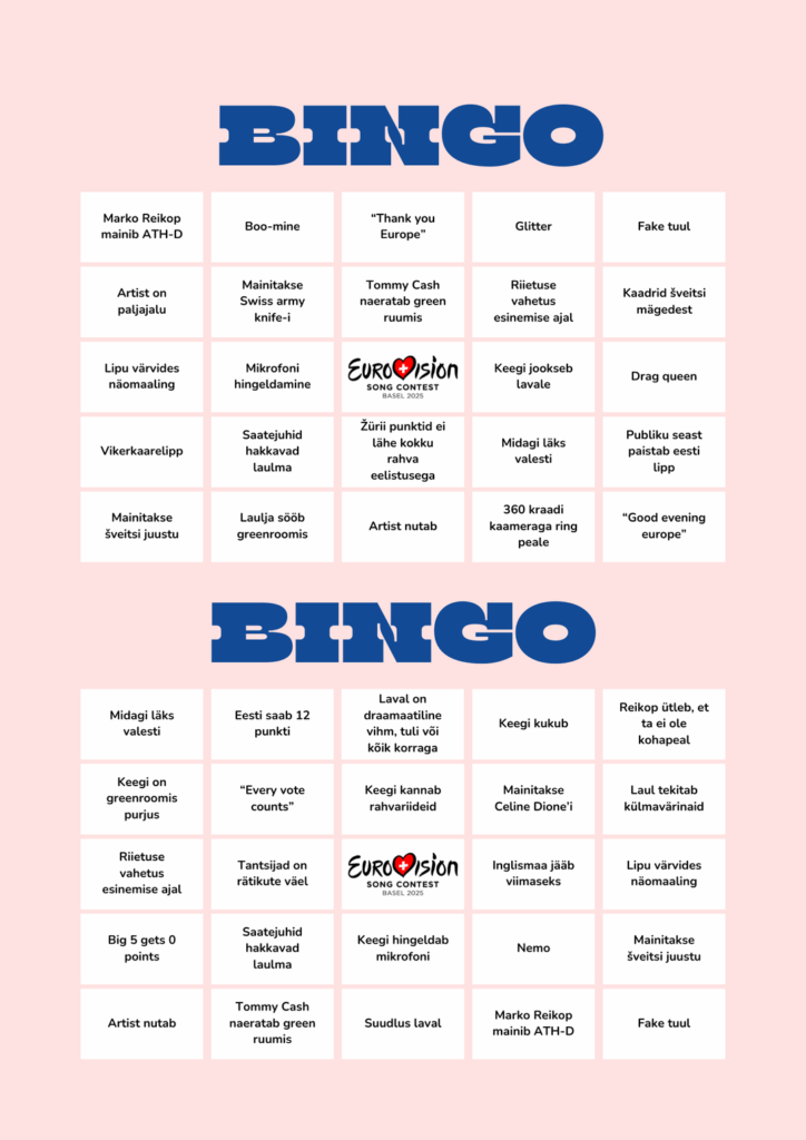 Ich habe Bingo für die Eurovision von morgen gemacht, wenn jemand anderes gerne benutzen möchte