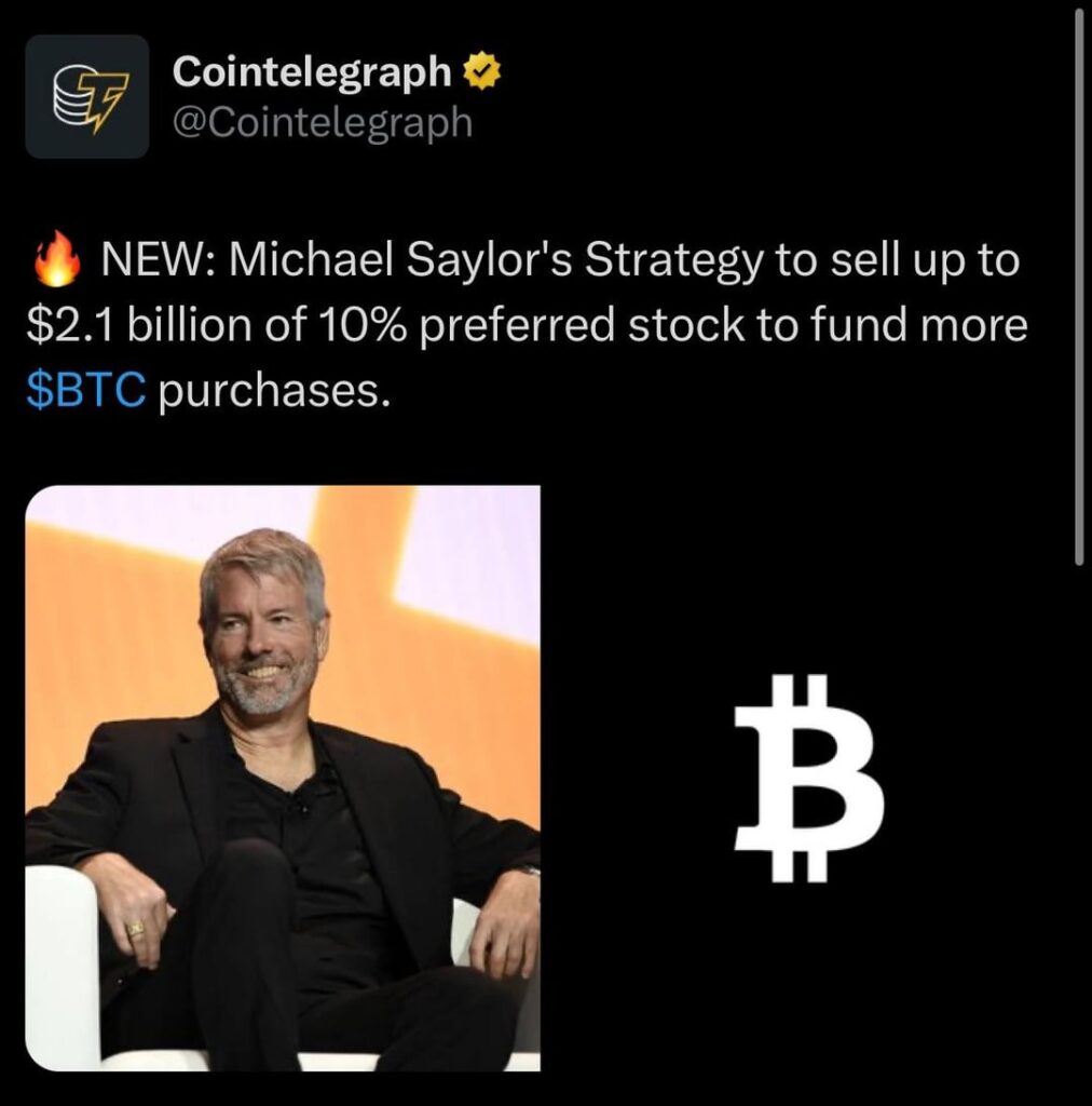 Michael Saylors Strategie, bis zu 2,1 Milliarden US -Dollar von 10% bevorzugten Aktien zu verkaufen, um mehr BTC -Einkäufe in Höhe von BTC zu finanzieren
