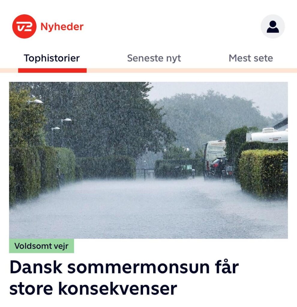 Wärben TV 2 aus, weil sie mit Ausdrucksformen wie 'Summer Monsun' über dänische Wetterbedingungen mauert?