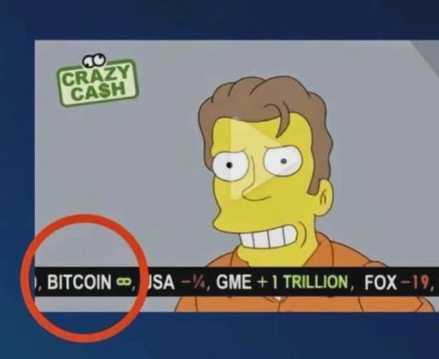 Im April 2021 sagten die Simpsons voraus, dass Bitcoin ♾ wird