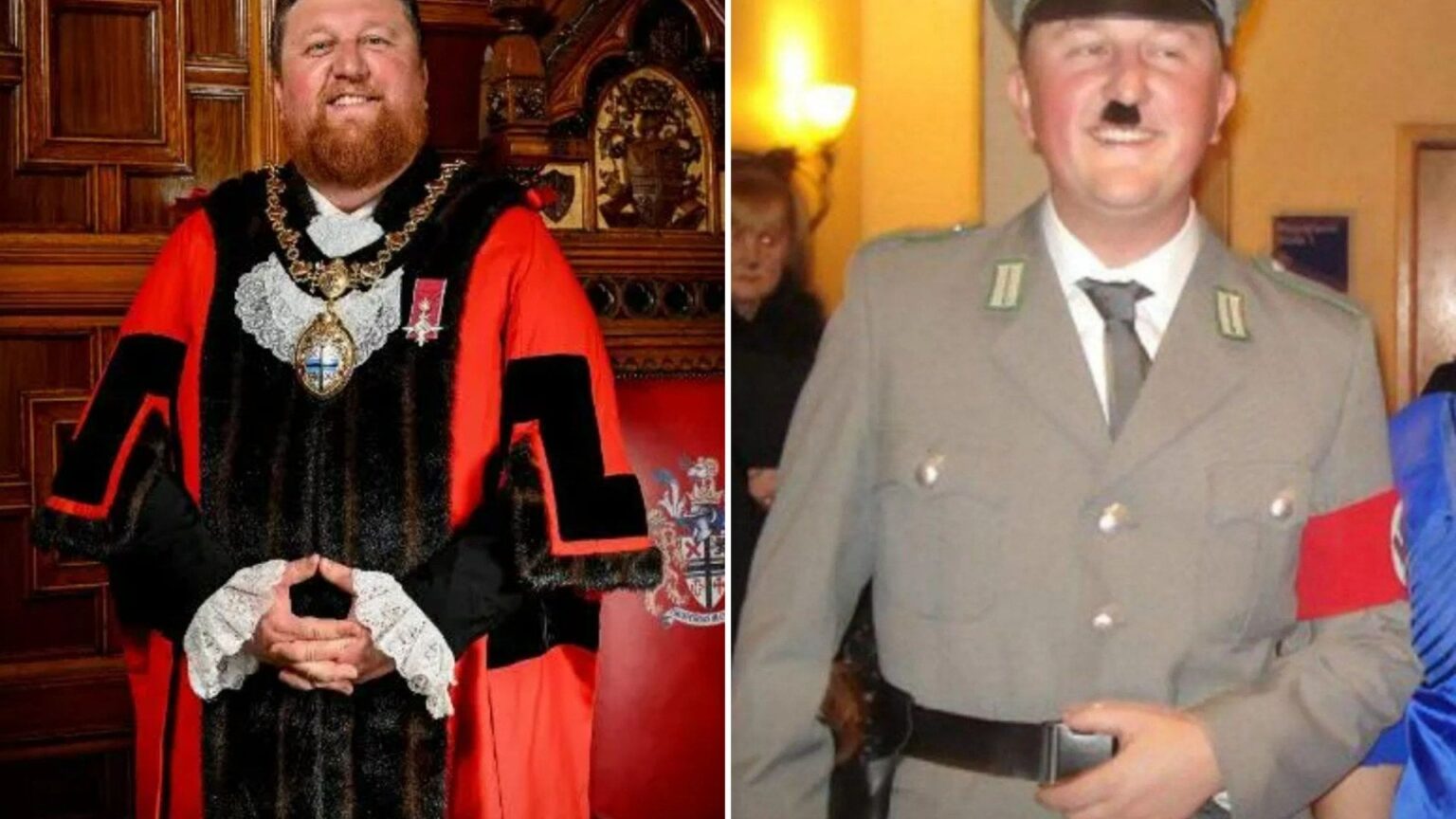 Fordert den neuen Arbeitskräftemeister auf, nach dem Foto von ihm als Adolf Hitler bei Charity Event erneut zu entlassen