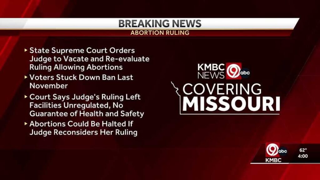 Die Abtreibungen wurden in Missouri erneut abgesagt, nachdem sie vor dem Obersten Gerichtshof des Staates entschieden hatten