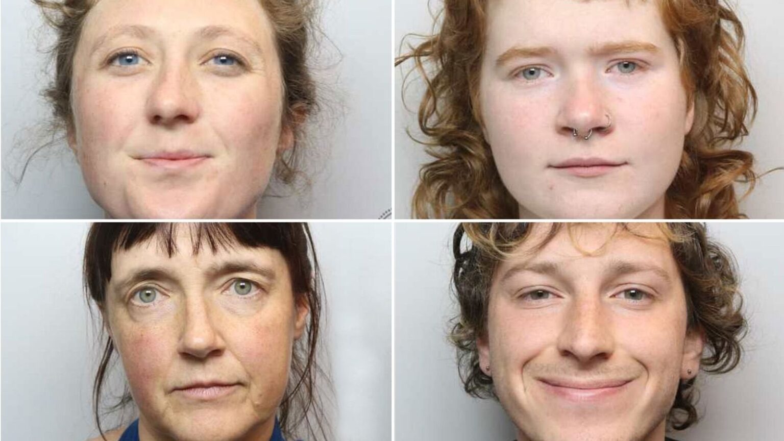 Vier stoppen Sie nur die Ölaktivisten, die für die Aufentierung inhaftiert sind, um den Flughafen Manchester zu stören Vier stoppen Sie nur die Ölaktivisten, die für die Aufentierung inhaftiert sind, um den Flughafen Manchester zu stören