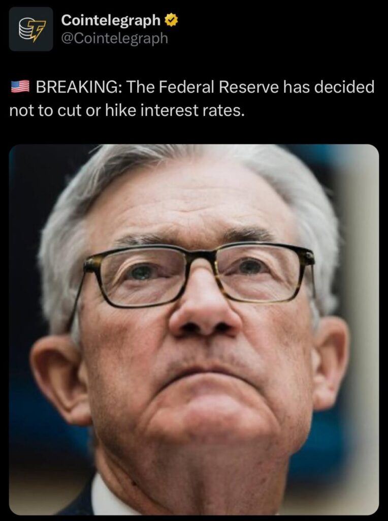 Die Federal Reserve hat beschlossen, die Zinssätze nicht zu senken oder zu wandern