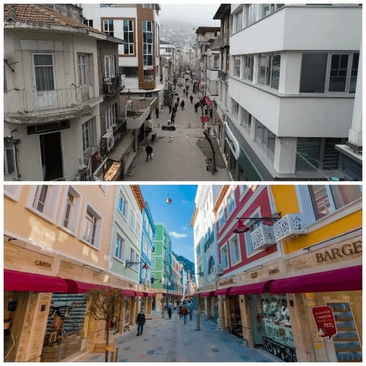 Das Äußere von 96 Gebäuden in der Ordu sirrıpaşa Street wurde verändert