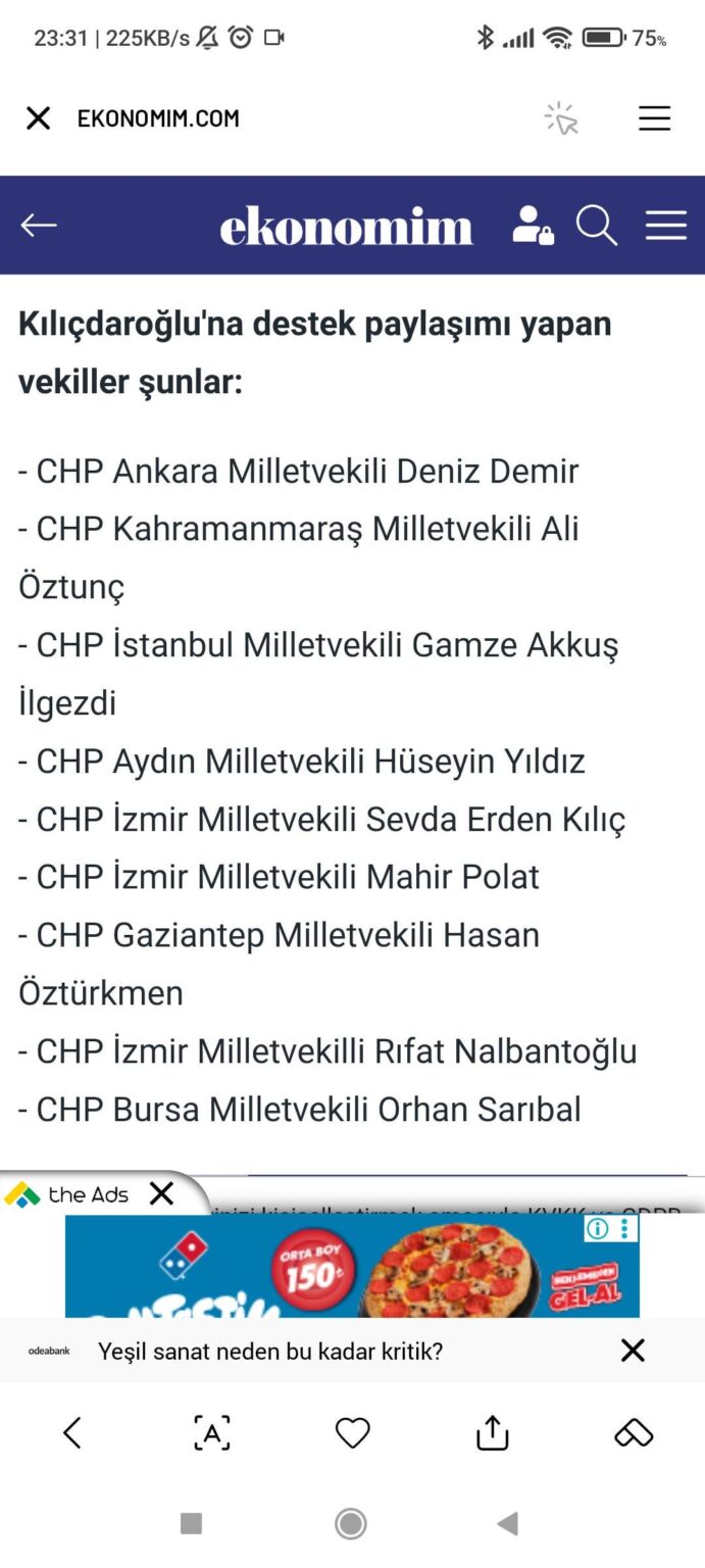 Unterstützung von Kılıçdaroğlu von KLO -Abgeordneten