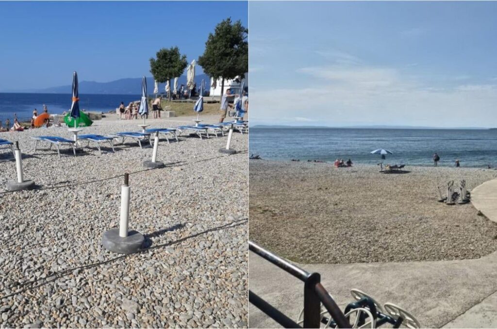 Die Stadt Rijeka reagierte dringend auf die Usurpation des Kantrida -Strandes: Deckstühle und Regenschirme entfernt!