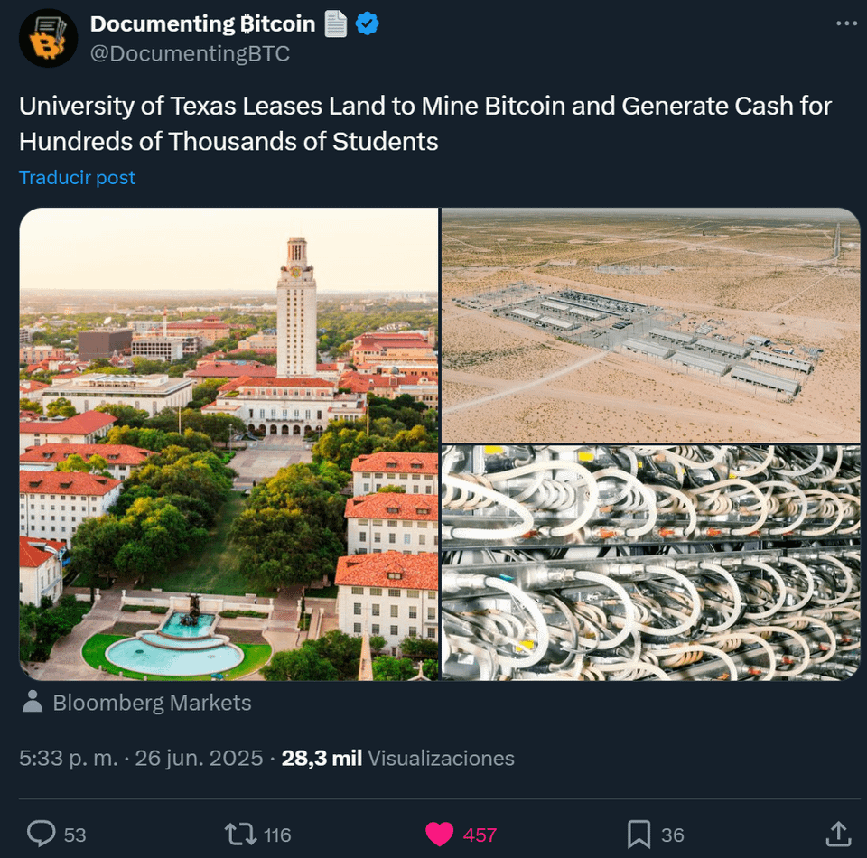 Die Universität von Texas Leasings landet Bitcoin (BTC) und generieren Bargeld für Hunderttausende von Studenten