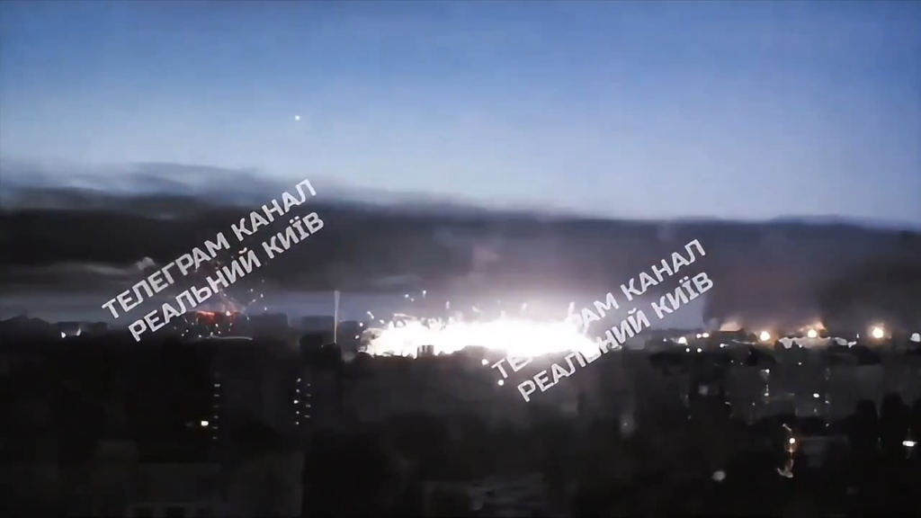 Filmmaterial eines russischen Cluster -Munitionsangriffs auf Kyiv