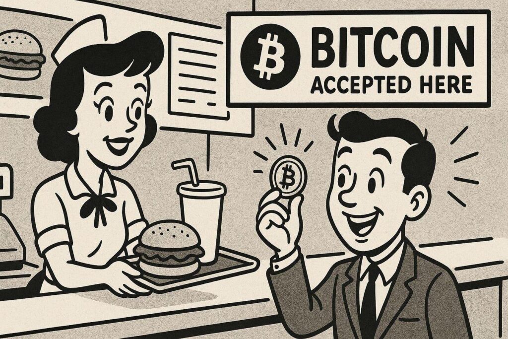 Steak ’n Shake, eine in den USA ansässige Fast-Food-Kette, wird Bitcoin als Zahlung an 393 Standorten in den USA am 16. Mai 2025 annehmen Steak 'n Shake, eine in den USA ansässige Fast-Food-Kette, wird Bitcoin als Zahlung an 393 Standorten in den USA am 16. Mai 2025 annehmen