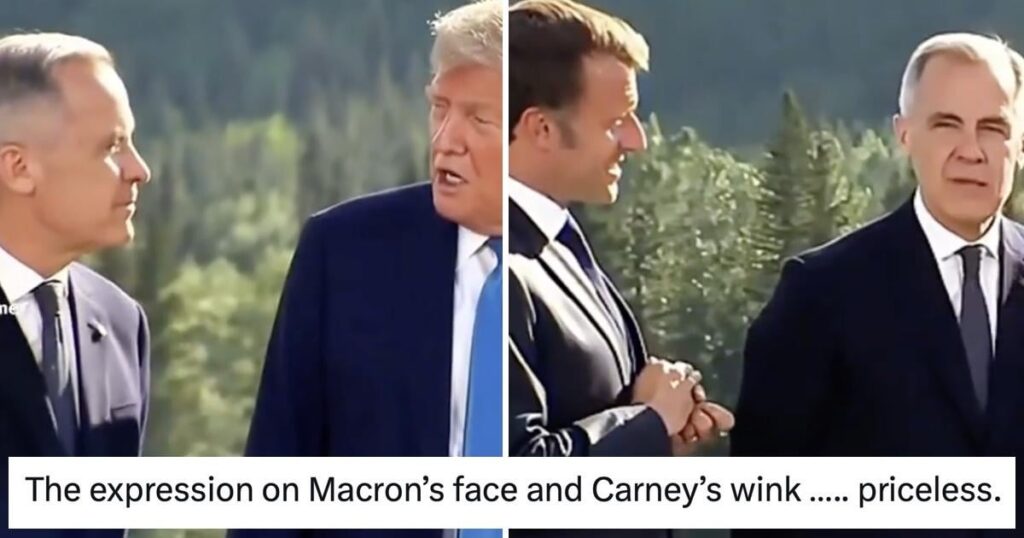 Mark Carneys Augenzwinkern bei Macron, während Trump auf dem Weg ging