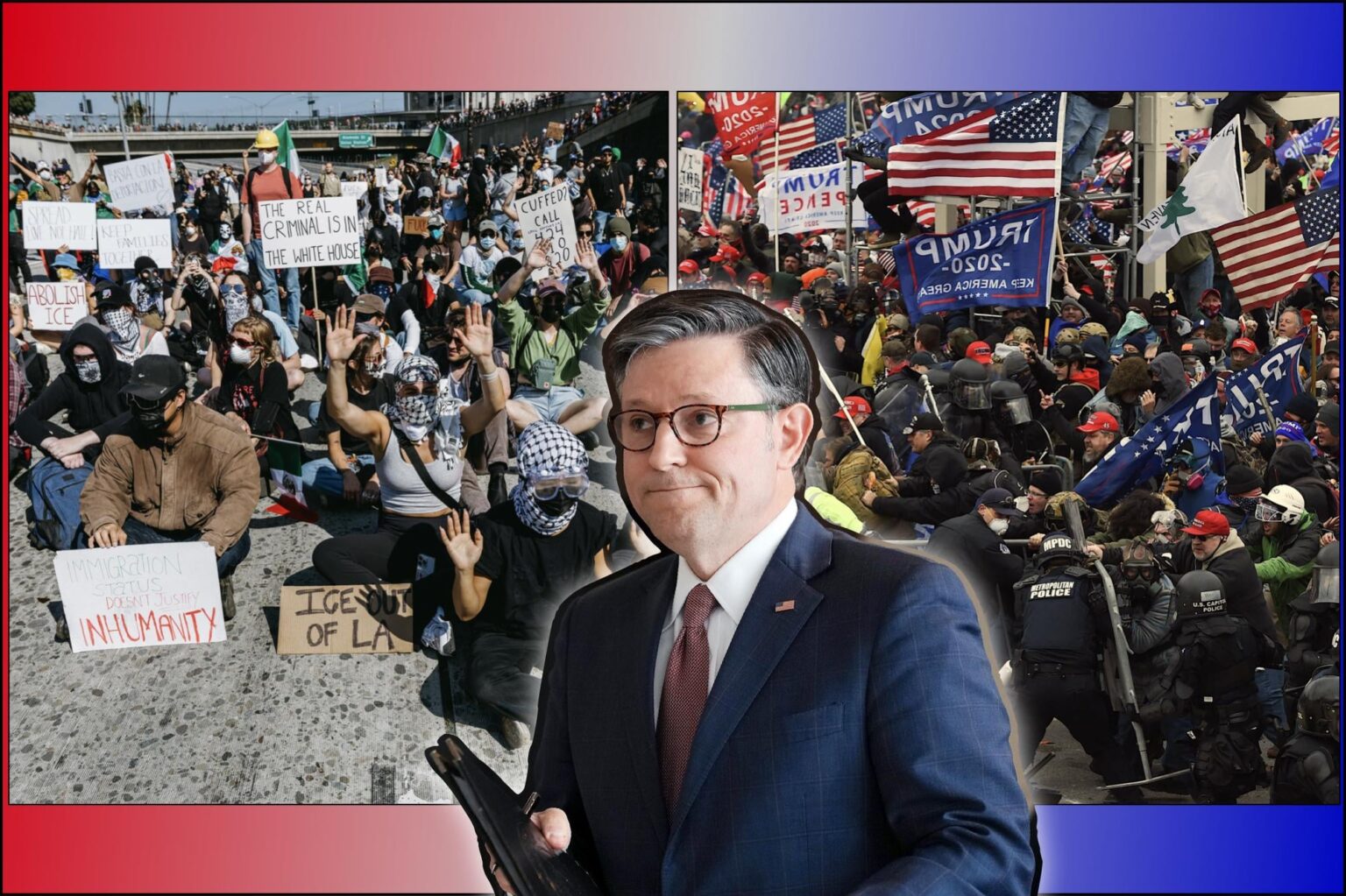 Mike Johnson weigert sich, „klare Unterscheidung“ zwischen J6 -Riot- und Eisprotesten zu erklären: „Ich werde nicht nachlassen“ Mike Johnson weigert sich, "klare Unterscheidung" zwischen J6 -Riot- und Eisprotesten zu erklären: "Ich werde nicht nachlassen"