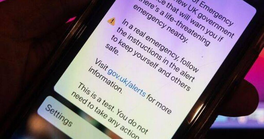 Britische Notwarnung setzt, um jedes Telefon im Land mit lauter Sirene zu sprengen
