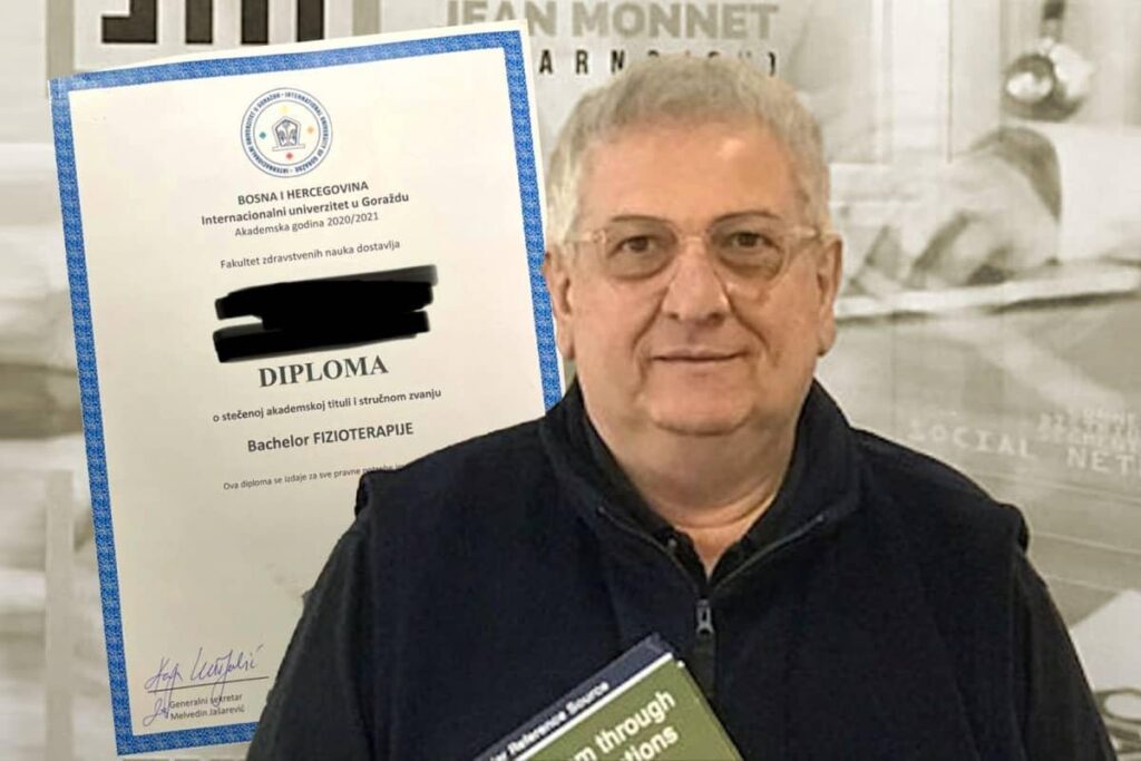 Gründung Europas aus UMAG verkaufte Hunderte falscher bosnischer Diplome, die Verfolgung der Kammern der Republik Italien aufgrund von Steuerhinterziehung von 3.500.000 Euro
