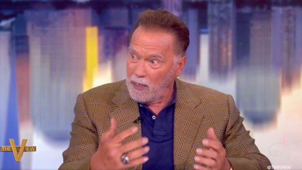"Die Aussicht" -Herstee schieben sich zurück, nachdem Arnold Schwarzenegger sagt, dass Einwanderer sich wie ein Gast verhalten müssen