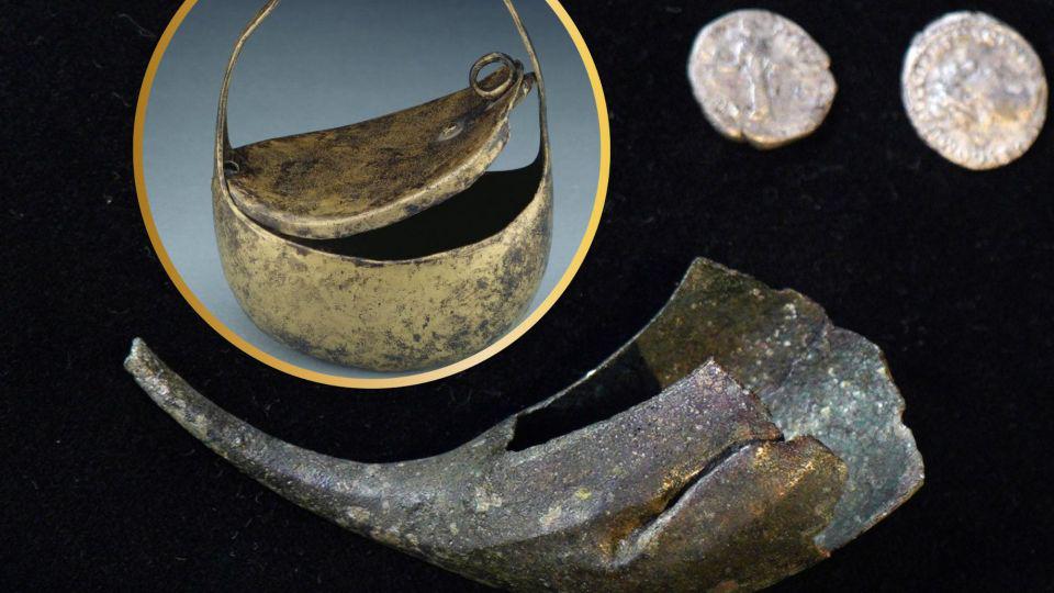 Fragment der Seltenheit des seltenen 1.800-jährigen Römischen Soldatengrundstücks in der Tschechischen Republik