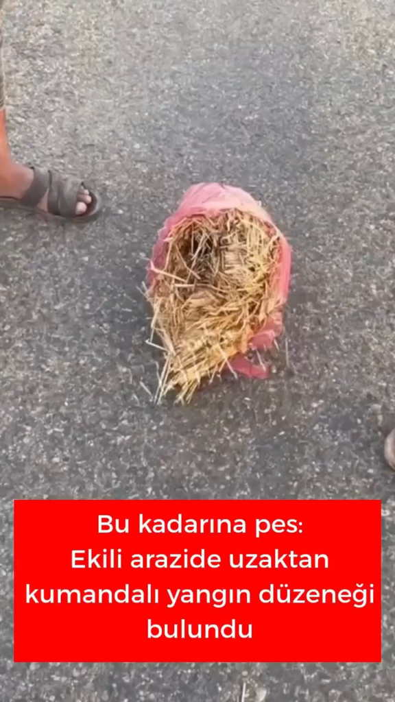 In einem kultivierten Land eines Bürgers im Distrikt Nusaybin im Bezirk Mardin wurde eine abgelegene Feuerversammlung von Fernbedienung identifiziert.