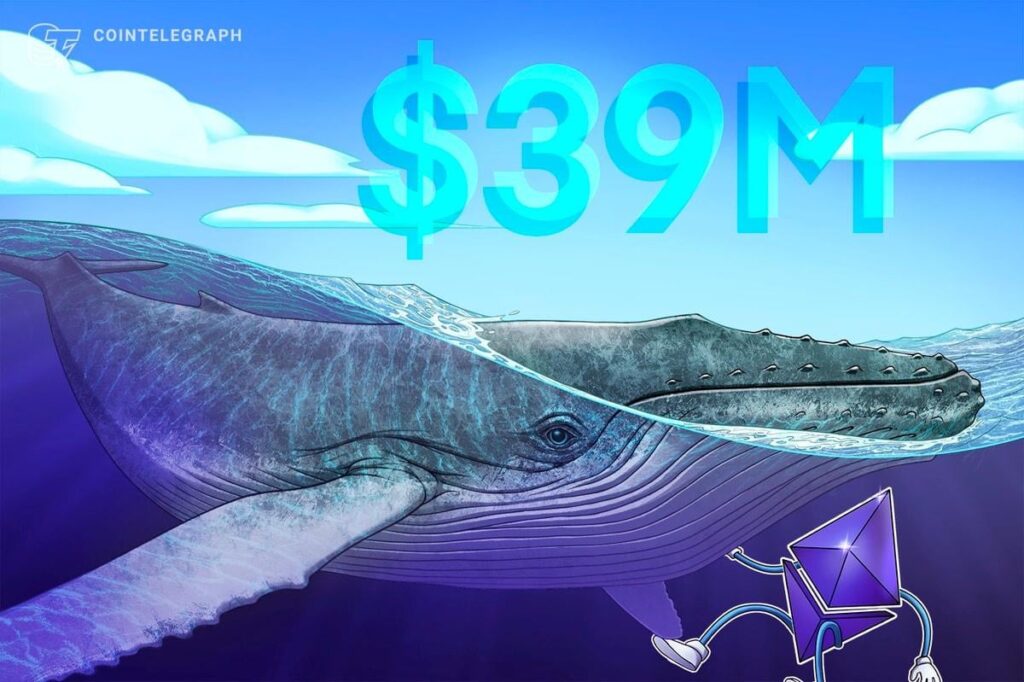 Ethereum Whale stapelt 39 Millionen US -Dollar, obwohl die ETH härter als Bitcoin