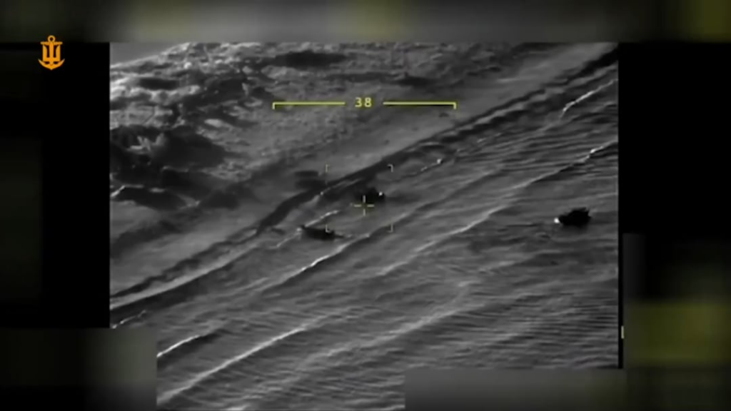 Turkisch unterstütztes ukrainisches Marine Bayraktar TB2 UCAV in Aktion über die Ukraine. 2025