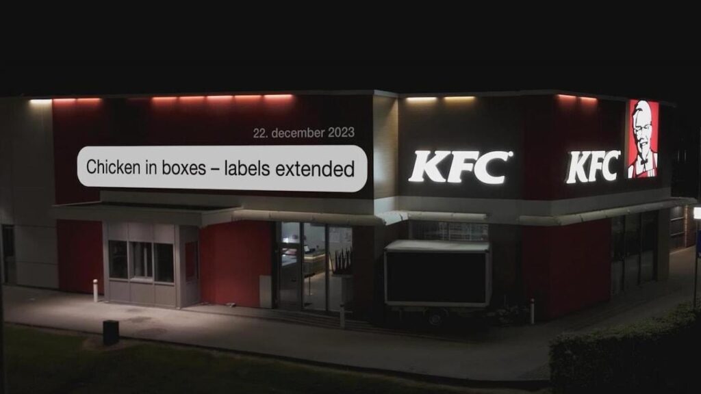 Interne Chat -Nachrichten zwischen KFC -Mitarbeitern zeigen das Datum dänischer Restaurants