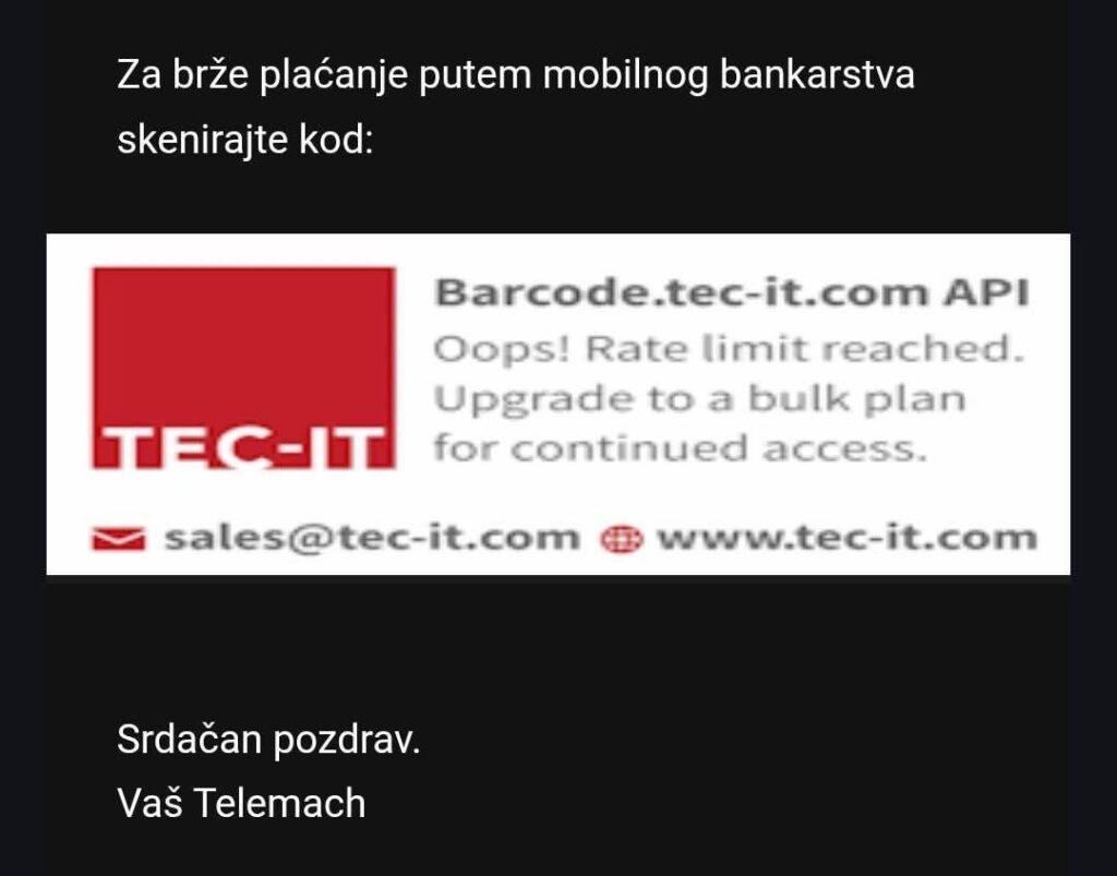 Wenn ein E-Account für Telemach ankommt