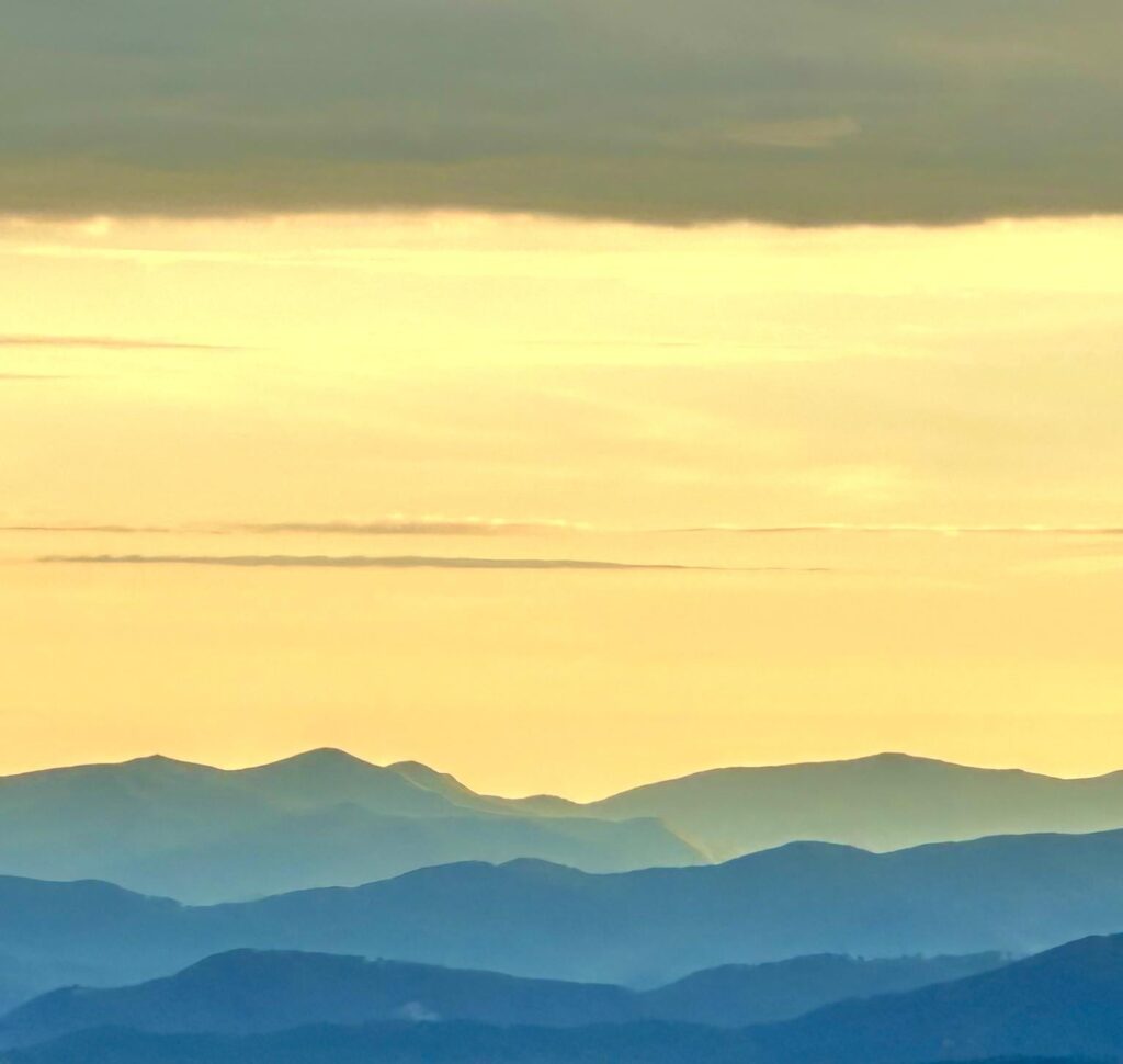 Blue Ridge Mountain Sonnenaufgang