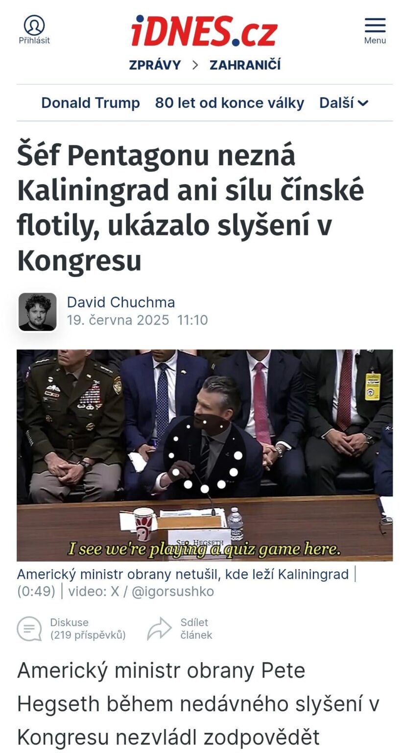 Der US -Verteidigungsminister Pete Hegseth hat Quiz wegen internationaler Sicherheit verbrannt. Er konnte nicht sagen, wie stark die chinesische Marine in der Zukunft sein sollte, und kannte Kaliningrad nicht.