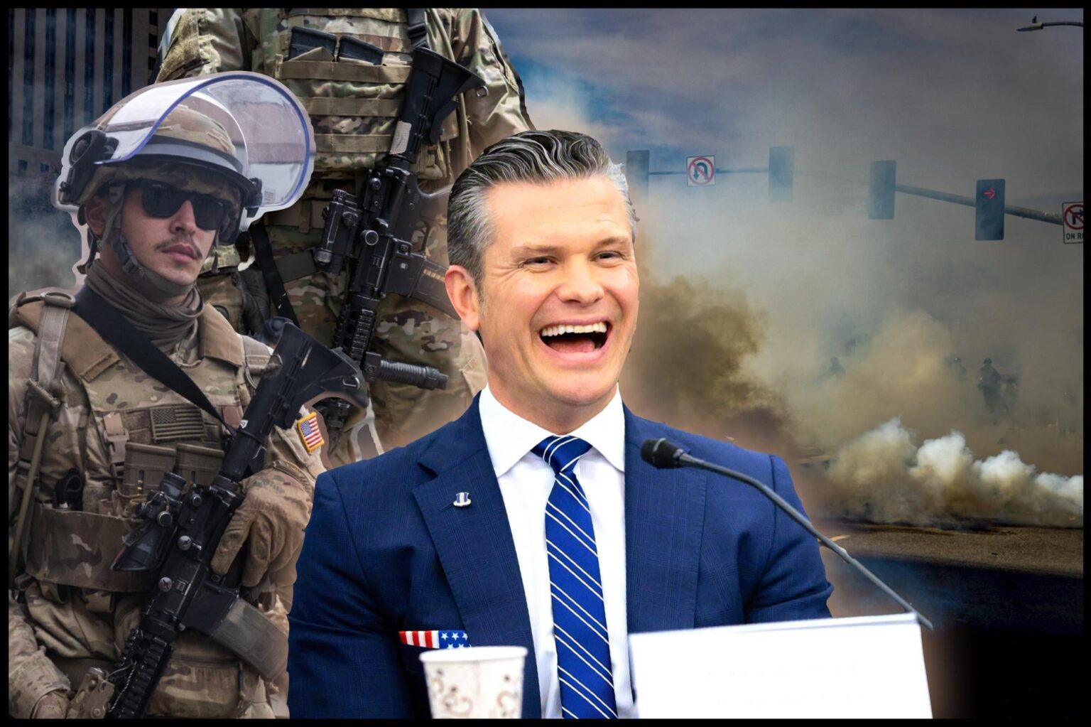 Hegseth lacht, nachdem Senator ihn dazu drängt