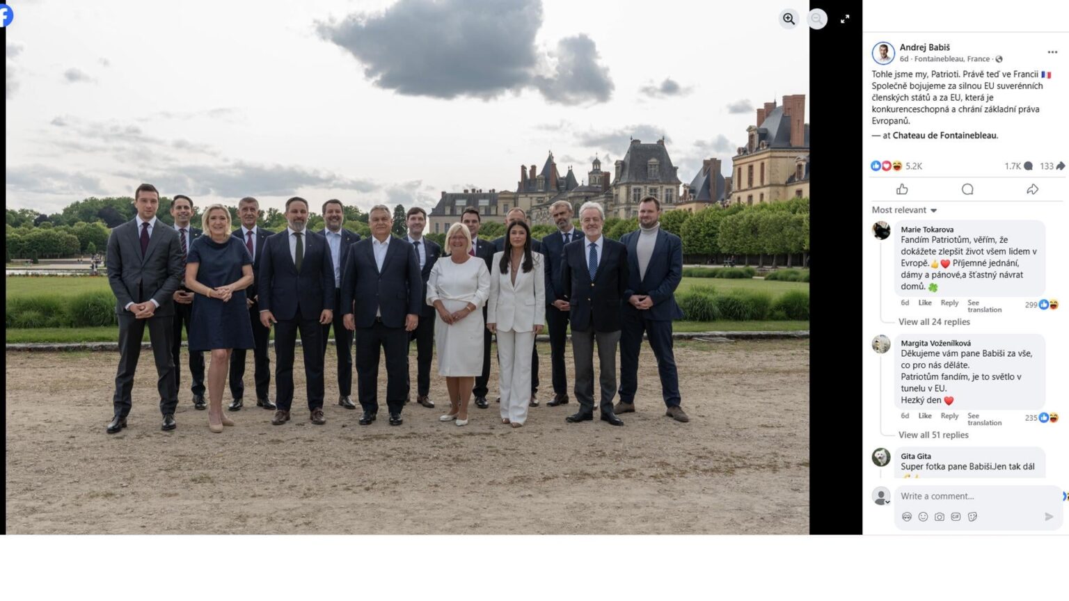 Patrioten in Chateau de Fontaine🤮 Prusy Verbez wie Orban, Bureš, Le Pen und gewann Sehnen ...