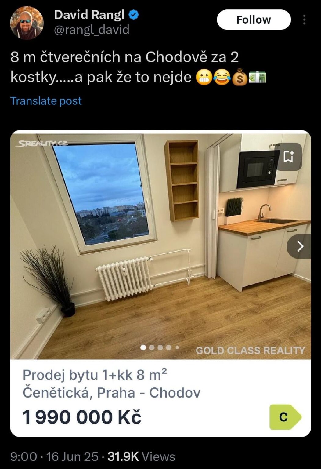 250 000 CZK/M2, du willst es!