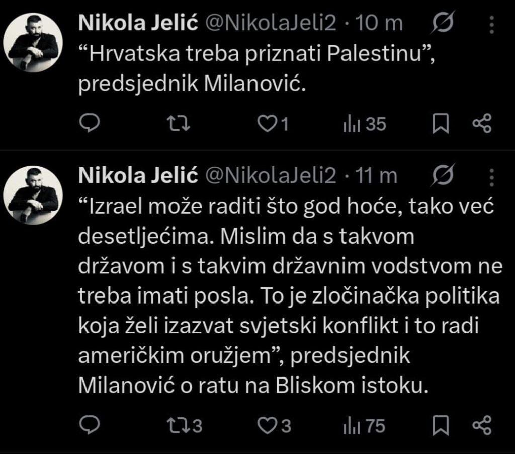 Milanovic über Palästina und Führung Israels