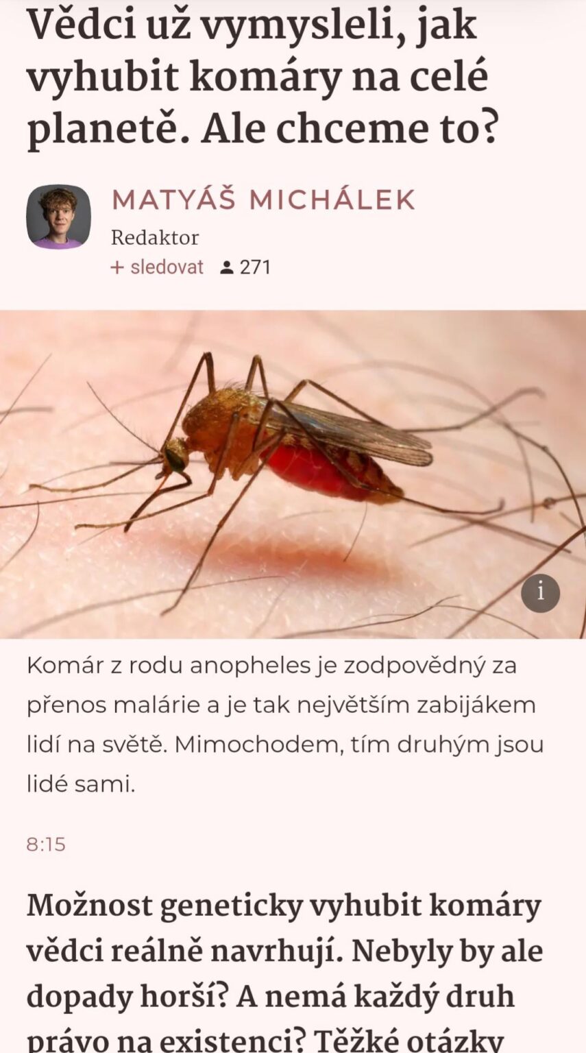 Die Menschheit wird jeden Tag 1 Arten ausrotten, nur weil sie existiert, und wir denken an Ethik für Mücken