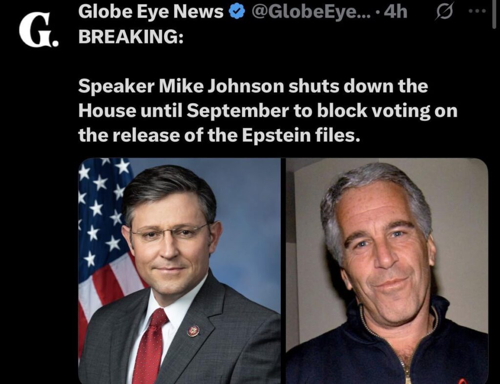 Warum hat Sprecher Mike Johnson das Haus frühzeitig geschlossen, um eine Abstimmung über die Veröffentlichung der Epstein -Dateien zu blockieren?