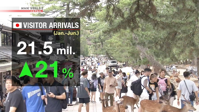 Ausländische Besucher in Japan Top 20 Millionen bis Juni zum ersten Mal