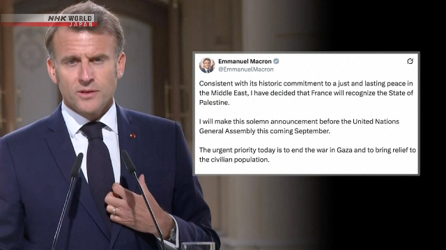 Frankreich anerkannt den Staat Palästina an der UN -Versammlung im September