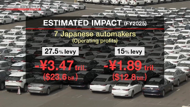 Niedrigerer US -Tarif, der den Treffer der japanischen Autohersteller um 10 US -Dollar senkt.