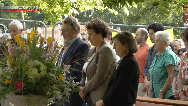 Zeremonie in Potsdam Marks 1945 Atombomben von Hiroshima, Nagasaki