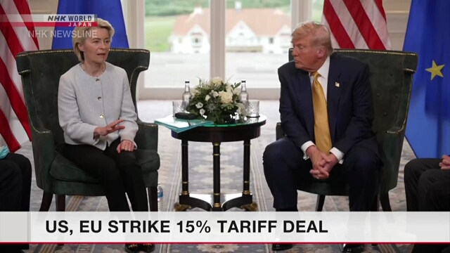 Trump sagt, dass die EU einen Tarif von 15% vereinbart hat
