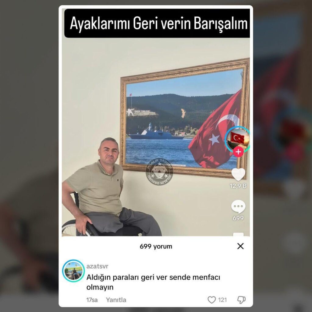 In Istanbul wurde ein Veteran der Social -Media -Teilen von "Back zurück, das Geld, das Sie erhalten, nicht eine Person", die sagte, "öffentlich den Hass und die Feindseligkeit" wurde wegen Anklage festgenommen. "Wir sind seit 7-8 Monaten im Friedensprozess. Deshalb habe ich geschrieben, was ich geschrieben habe."