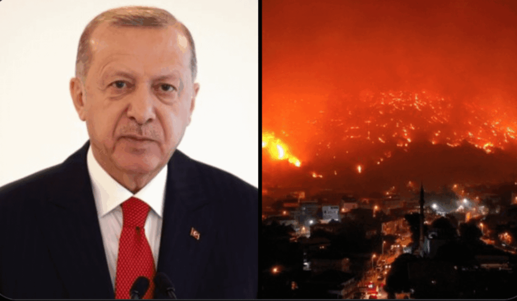 Präsident Erdoğan: "Wir haben die 3.000 Brände in unserem Land seit Beginn der Sommersaison komplett gelöscht. Derzeit 27 Flugzeuge, 105 Hubschrauber, 6.000 Landfahrzeuge, 25.000 Helden -Forest -Mitarbeiter, 132.000 Freiwillige mit unserer Nacht und Nacht mit unserem Bundesstaat."