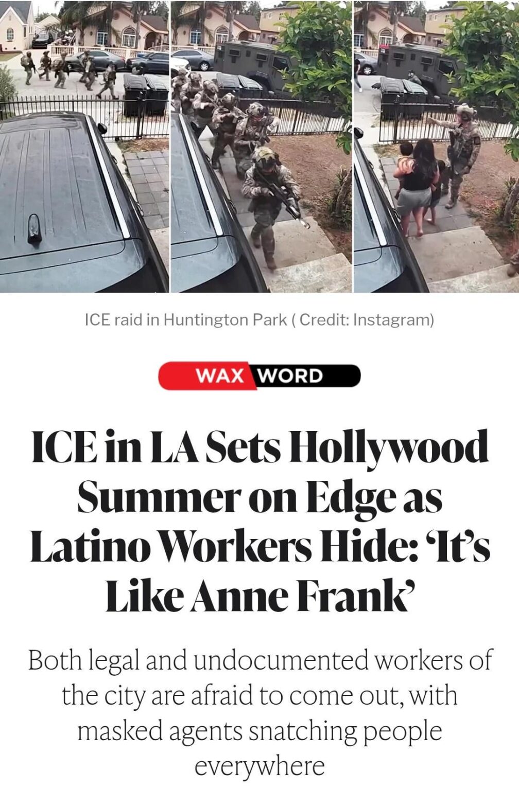 Hollywood versteckt ihre Sklaven, sagen Sie, es ist genau wie Anne Frank