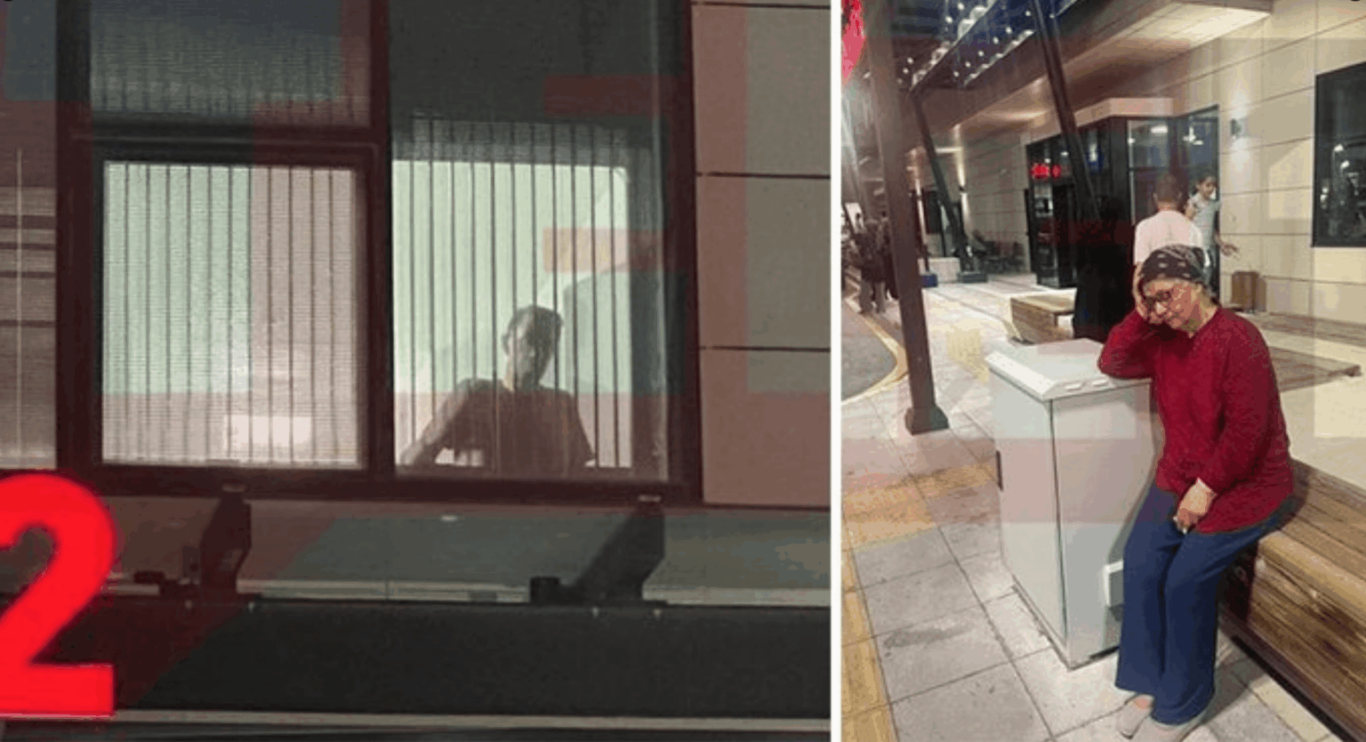 Mehmet Murat Çalık, der Bürgermeister von Beylikdüzü, der inhaftiert war, schaute aus dem Stationfenster der Gefangenen aus; Ihre Mutter wartet mit Hoffnung vor dem Krankenhaus.