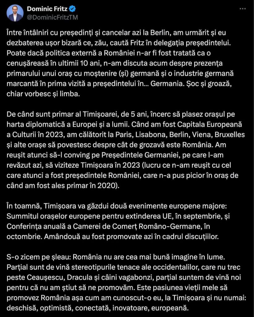 „Ja, Fritz, warum er nach Deutschland gegangen ist, hat er keine Standorte in der Stadt?“ – Ungewöhnlicher Rumänisch mit dieser Diplomatie, beschwert sich jedoch, dass er ein zweiter Bürger in der EU ist "Ja, Fritz, warum er nach Deutschland gegangen ist, hat er keine Standorte in der Stadt?" - Ungewöhnlicher Rumänisch mit dieser Diplomatie, beschwert sich jedoch, dass er ein zweiter Bürger in der EU ist