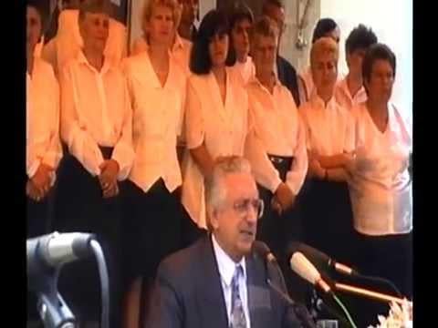 Tudjmans Rede in Podravska Slatina von 1992 achten auf die 5:50.